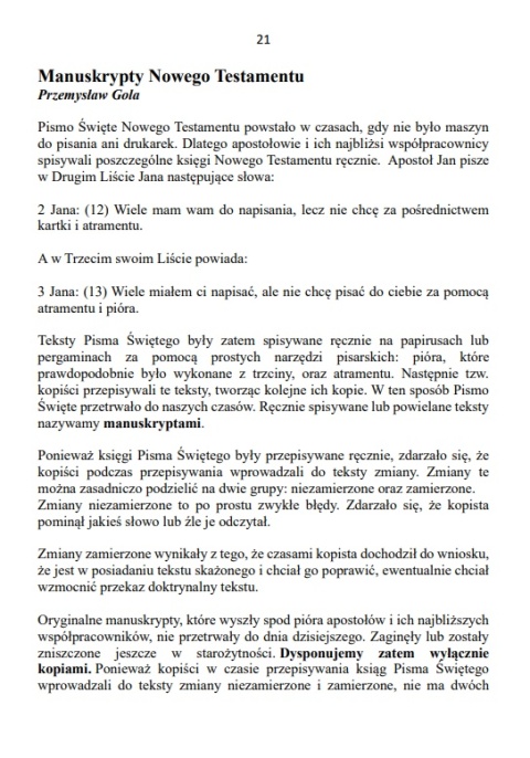 Drugi List Jana. Biblia Hosanna. Przekład dosłowny z komentarzem.