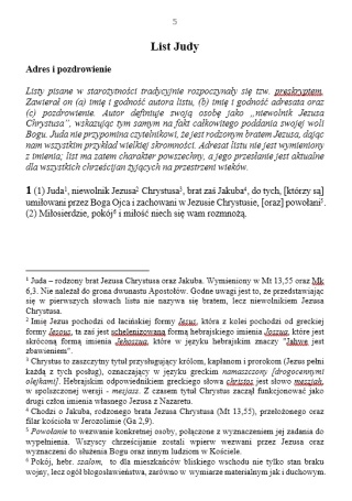 List Judy. Biblia Hosanna. Przekład dosłowny z komentarzem.